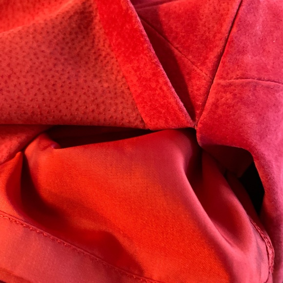 Leather Suede Red Mini Skirt SZ 4 International Rinzi Collection Vintage 1980's - Picture 3 of 7